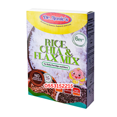 Dr. Annie Cereal (Rice ,chia& flax Powder, 6m+) Paper Box,700g - Kyemen Baby Online