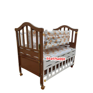 2 in 1 Baby Wooden Cot (8860) - Kyemen Baby Online