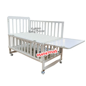 Baby Wooden Cot (Happy Baby WBBN1-D) Baby Bed/Baby Crib [Showroom Display] - Kyemen Baby Online