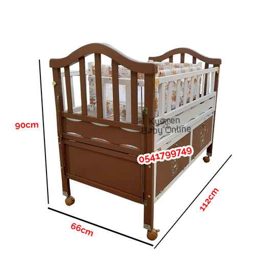 2 In 1 Baby Wooden Cot (8860) Baby Bed/Baby Crib - Kyemen Baby Online