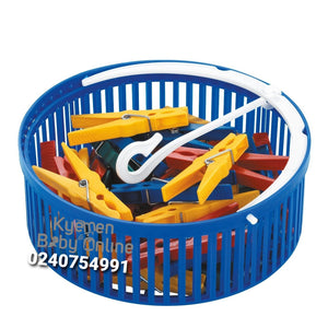 Pegs For Clothes With Basket (60pcs) - Kyemen Baby Online