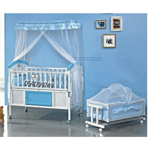 Baby White Wooden 2 in 1 cot With Drawer 699 Baby Bed/Baby Crib - Kyemen Baby Online