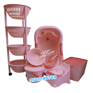 Baby Bath Set (With Item Rack And Storage Box) - Kyemen Baby Online