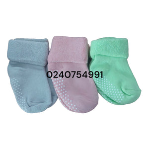 Baby Socks (3 Pairs)  0-12m Thick - Kyemen Baby Online