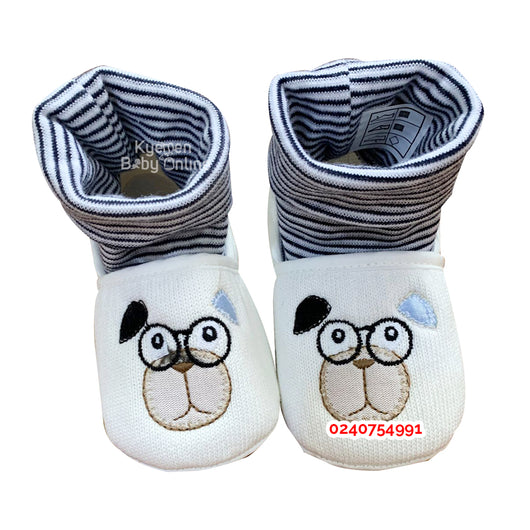 Baby Boy Shoes (Funny Inner Socks ) White - Kyemen Baby Online