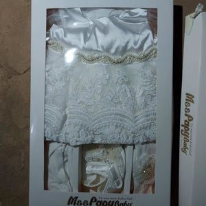 Christening Dress (Girl) 0-6m, All White - Kyemen Baby Online