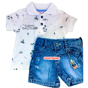 Baby Boy Lacoste And Jeans White (sisero) - Kyemen Baby Online