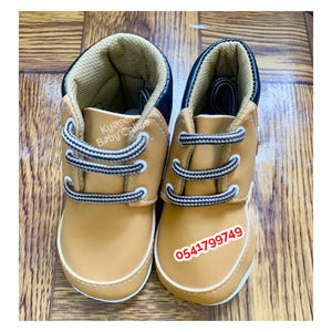 Baby Boy Shoes (Pamily, Tims) Brown And Black - Kyemen Baby Online