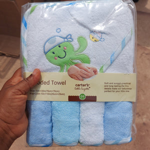 Hooded Towel With 4 Mouth Towels - Kyemen Baby Online