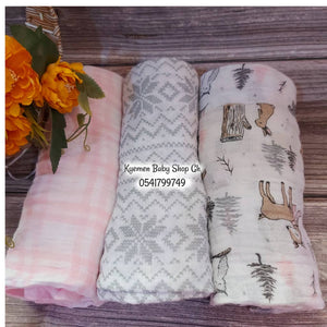 Baby Cot Sheet (Muslin Breathable Swaddle) 2pcs - Kyemen Baby Online