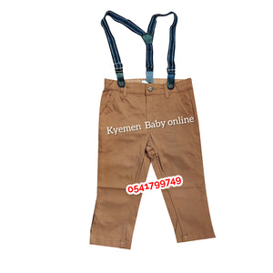 Baby Boy Khaki Trousers With Suspenders (H&M) - Kyemen Baby Online