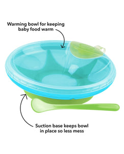 Nuby Muncheez Feeding Cereal Warming Warm Plate Bowl with Spoon - Kyemen Baby Online