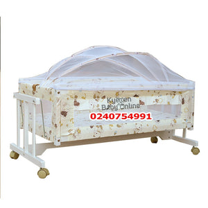 Baby White Wooden 2 in 1 cot With Drawer 699 Baby Bed/Baby Crib - Kyemen Baby Online