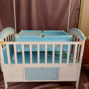 Baby White Wooden 2 in 1 cot With Drawer 699 Baby Bed/Baby Crib - Kyemen Baby Online