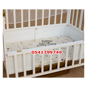 Baby White Wooden 2 in 1 cot With Drawer 699 Baby Bed/Baby Crib - Kyemen Baby Online