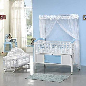 Baby White Wooden 2 in 1 cot With Drawer 699 Baby Bed/Baby Crib - Kyemen Baby Online